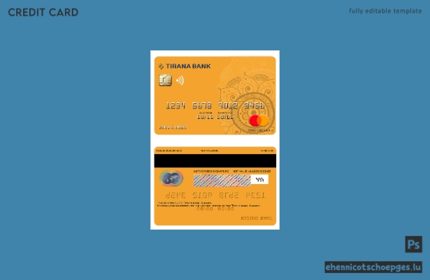 Beispielvorschau der Tirana Bank Mastercard in Albanien